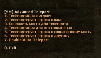 Advanced teleport menu 1.00